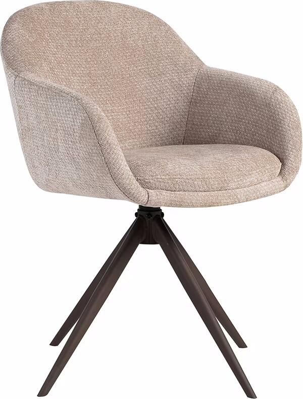 LABEL51 Eetkamerstoel Fiby Elite stof Clay Brons