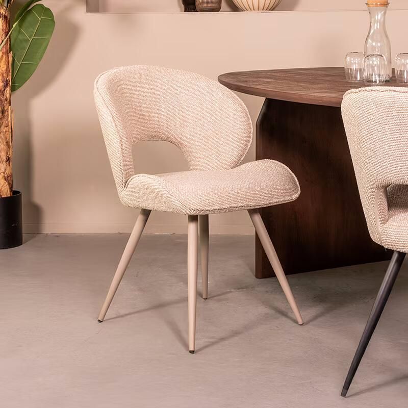 LABEL51 Eetkamerstoel Sakura Bouclé Naturel Taupe
