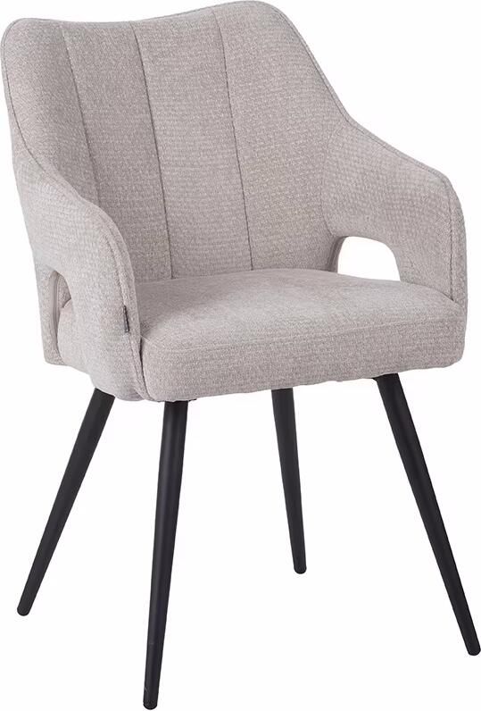 LABEL51 Eetkamerstoel Stan Elite stof Naturel Zwart