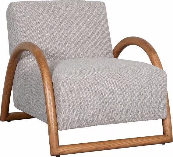 LABEL51 Fauteuil Viggo Bouclé en naturel essenhout Naturel