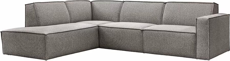 LABEL51 Hoekbank Kay 283cm Links Bouclé Mushroom