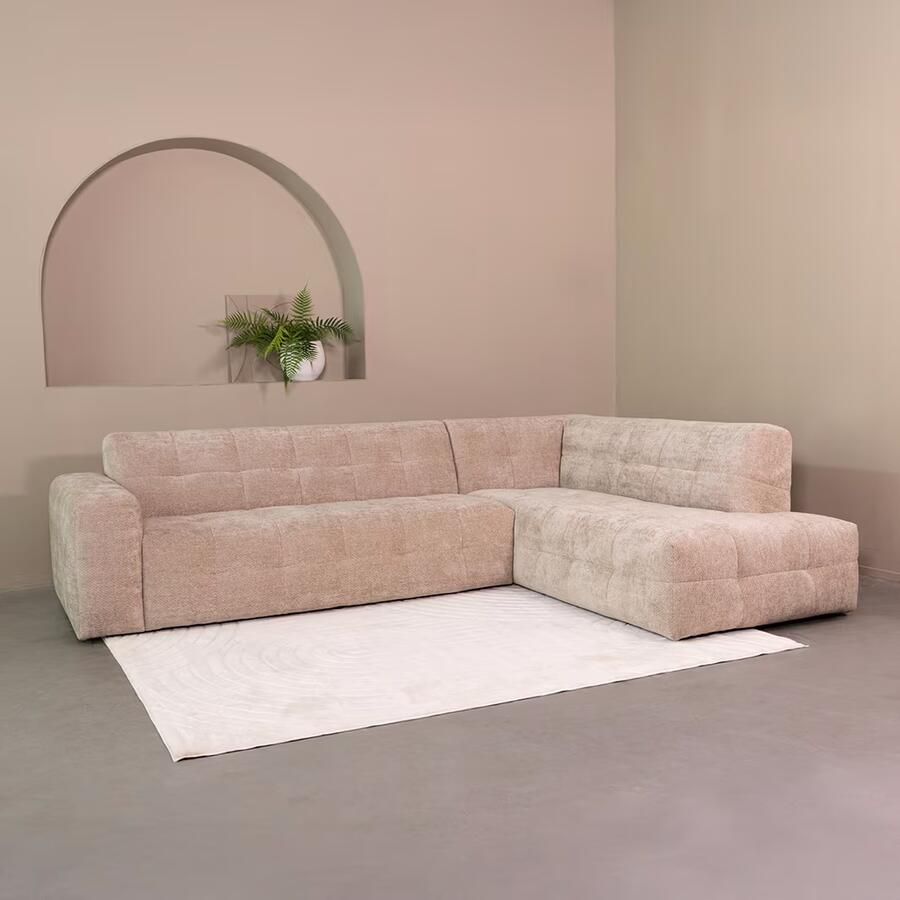 LABEL51 Hoekbank Lorenzo Rechts 294cm Elite stof Clay