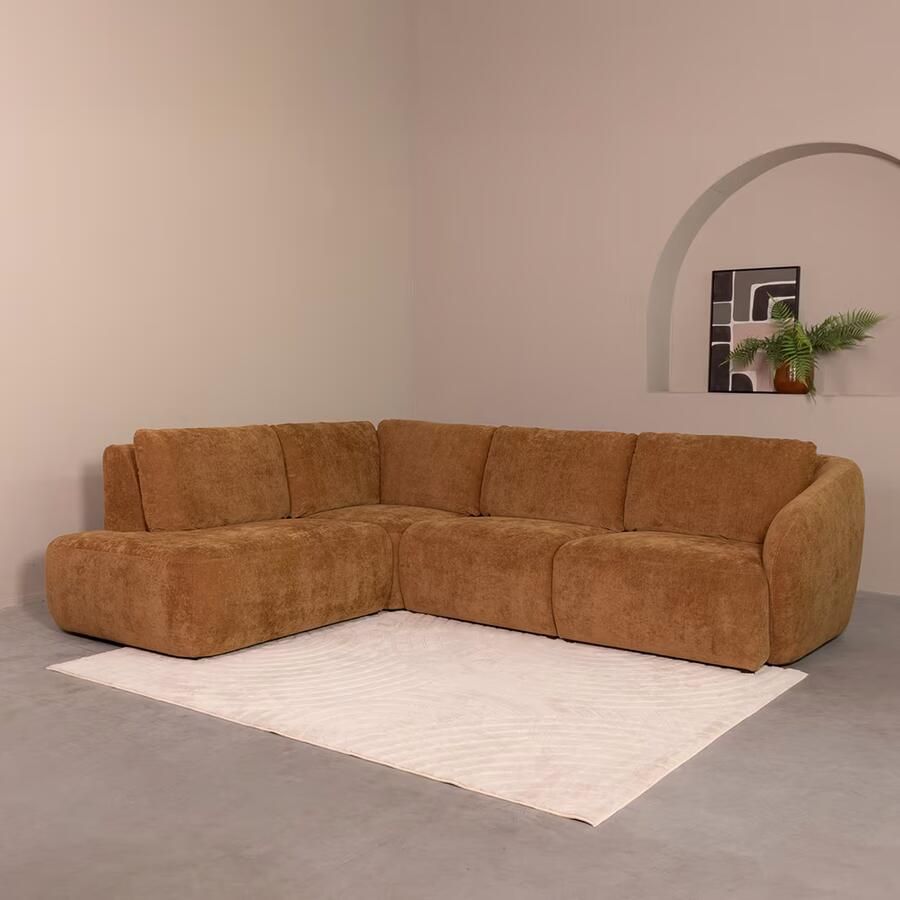 LABEL51 Hoekbank Matteo Links 270cm Maloy stof Dark Honey