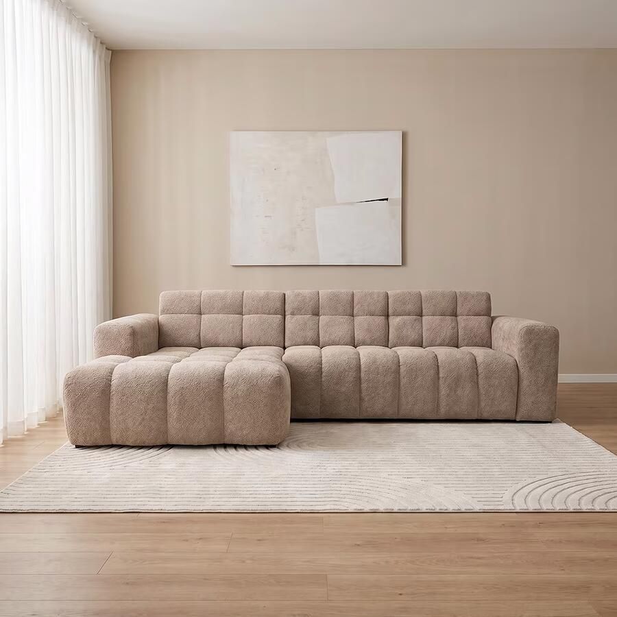 LABEL51 Loungebank Luna Links 297cm Chenille Taupe