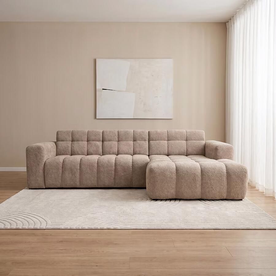 LABEL51 Loungebank Luna Rechts 297cm Chenille Taupe