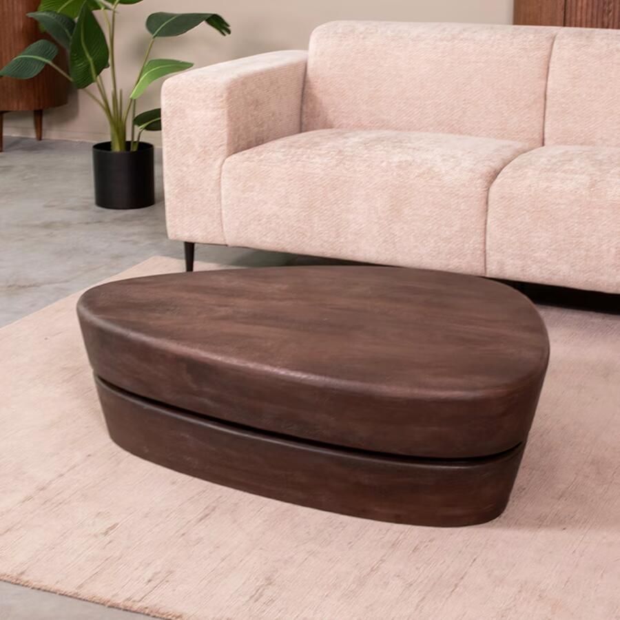 LABEL51 Organische Salontafel Javi Espresso Mangohout 110 x 80cm