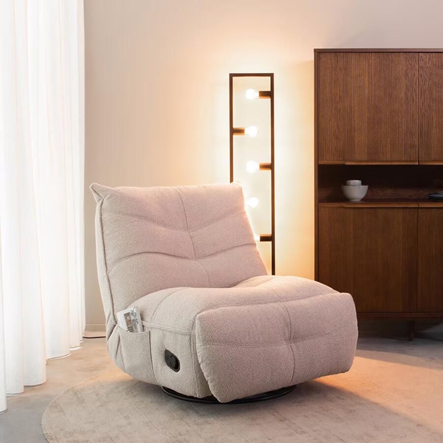 LABEL51 Relaxfauteuil Take It Easy Bouclé Naturel