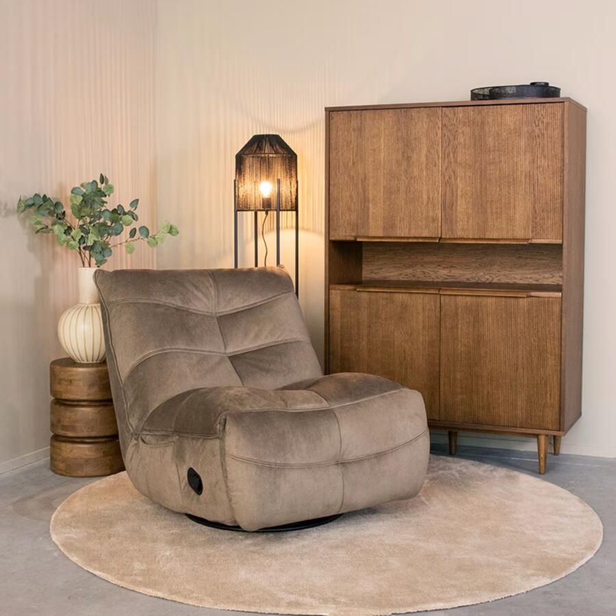 LABEL51 | Fauteuil Take It Easy Taupe Cosmo | Zitmeubels woonkamer | Draaifauteuil