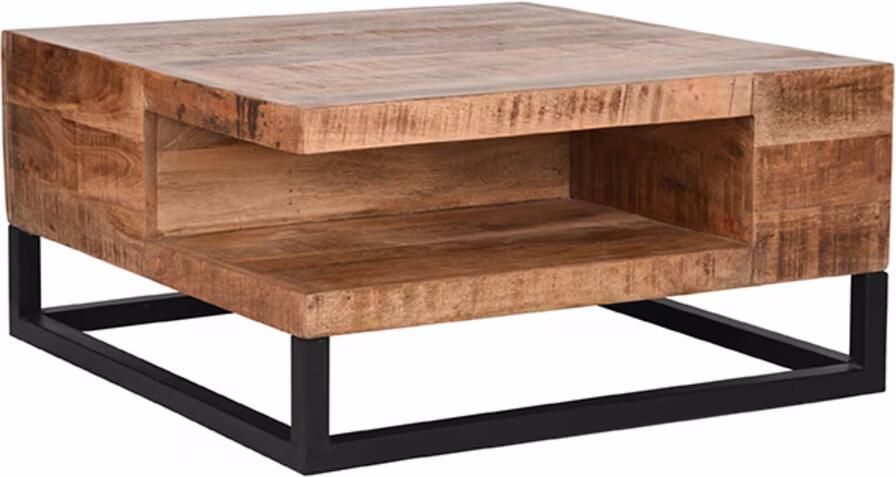 LABEL51 Vierkante Salontafel Cube Rough Mangohout 80 x 80cm