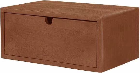 LABEL51 Zwevend Nachtkastje Hover Naturel Mangohout Met 1 lade Nature Smooth