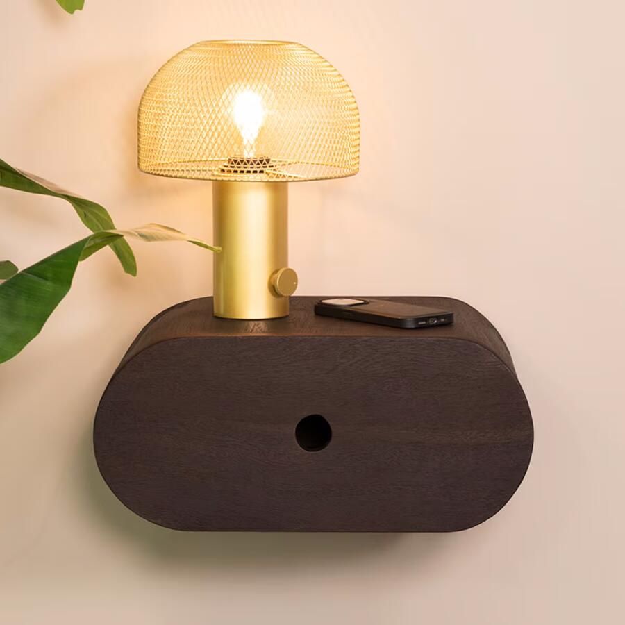 LABEL51 Zwevend Nachtkastje Rise Espresso Mangohout