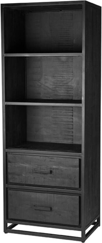 LABEL51 Opbergkast Chili Zwart Mangohout 185 x 70cm