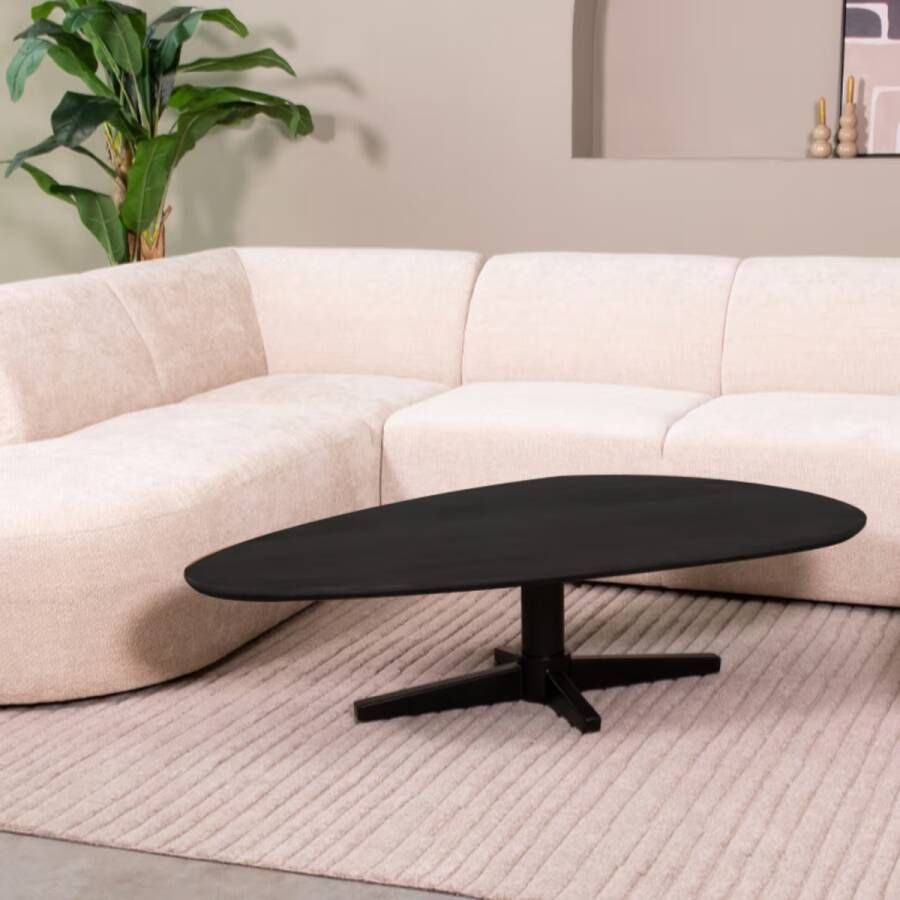 LABEL51 | Salontafel Rosie Zwart Mangohout 140 cm | Woonkamertafels | Salontafel