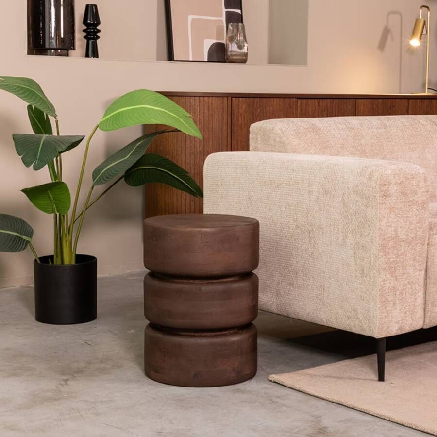 LABEL51 | Bijzettafel Milly Espresso Mangohout | Woonkamertafels | Bijzettafel