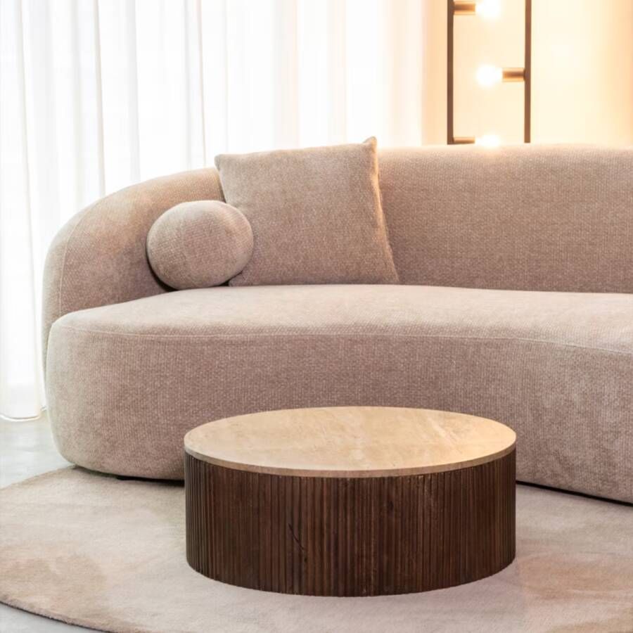 LABEL51 | Salontafel Ribble Espresso Travertin | Woonkamertafels | Salontafel