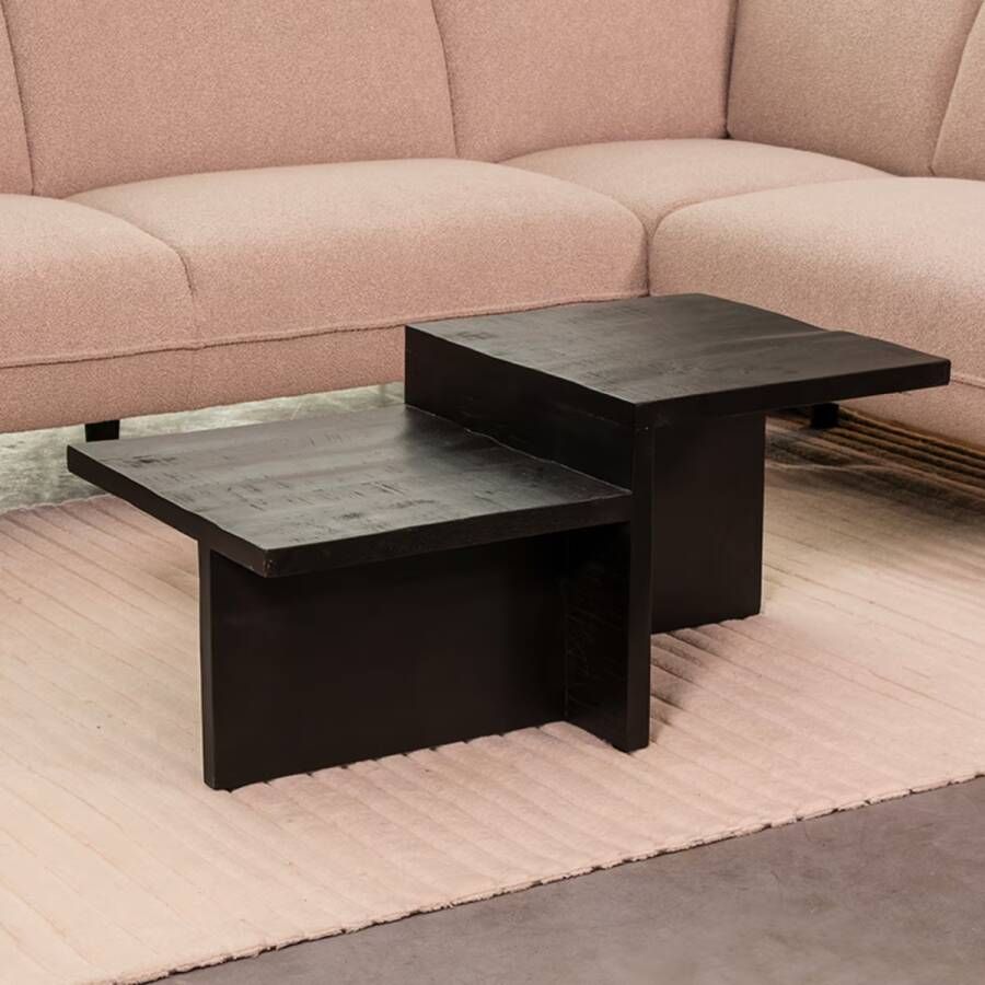 LABEL51 | Salontafel Skip Zwart Mangohout | Woonkamertafels | Salontafel