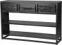 LABEL51 Sidetable Chili Zwart Mangohout Zwart Metaal - Thumbnail 2