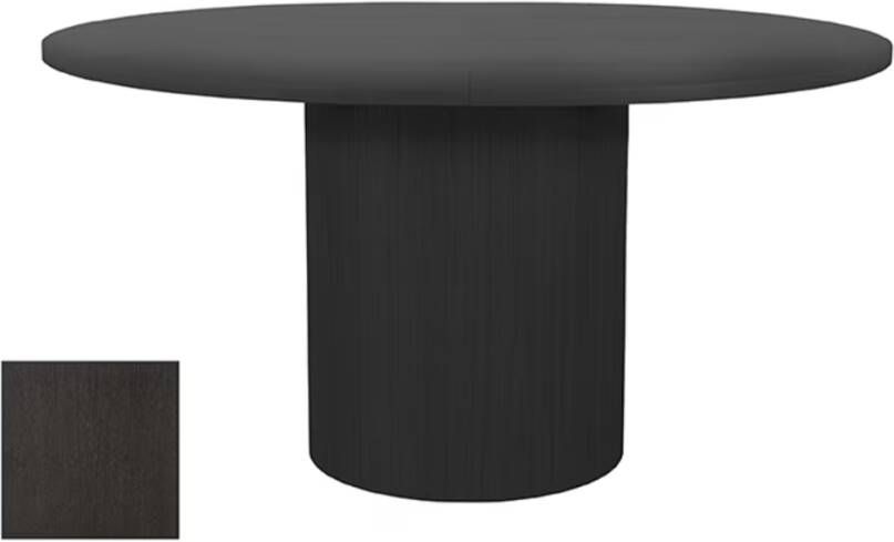 LABEL51 | Eetkamertafel Oliva Zwart Eiken -Ø130cm | Eetkamertafels | Eettafel