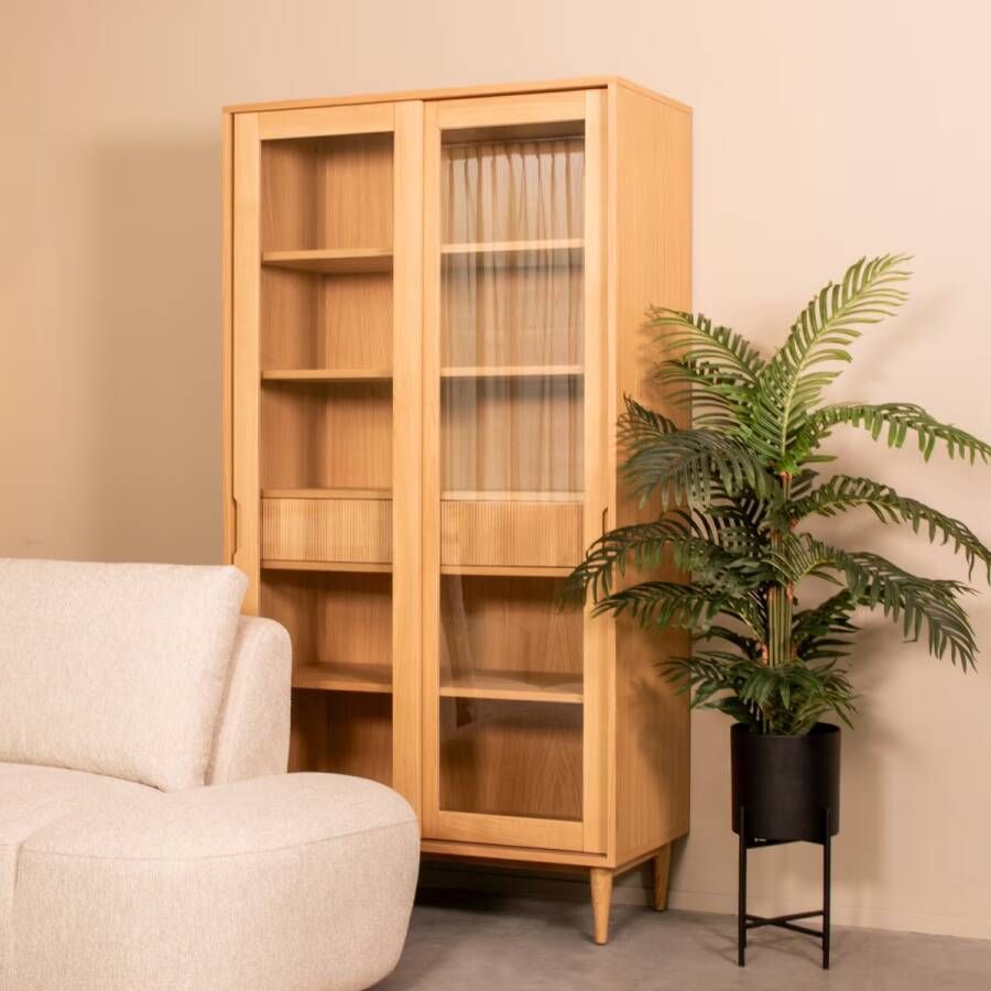 LABEL51 Vitrinekast Jule Naturel Eiken 180 x 100cm