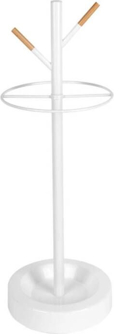 Leitmotiv Umbrella stand Fushion white w. rubber wood