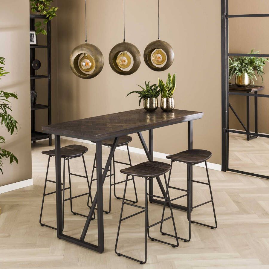 LifestyleFurn Bartafel Alistair Teakhout 140 x 60cm Teakhout brownwash