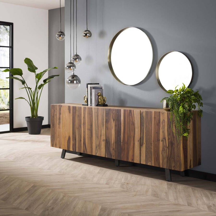 LifestyleFurn Dressoir Jordam Saja notenhout 220cm Massief Saja natural