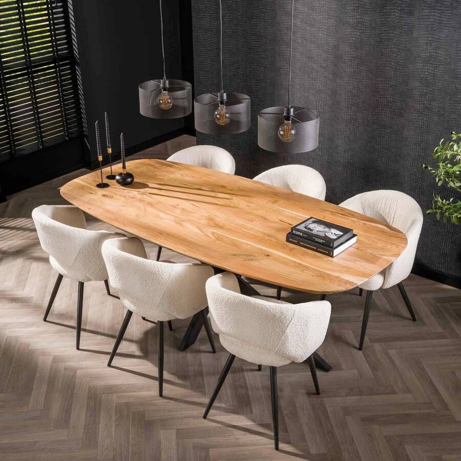 LifestyleFurn Eettafel Imre Deens ovaal Acaciahout Massief acacia naturel