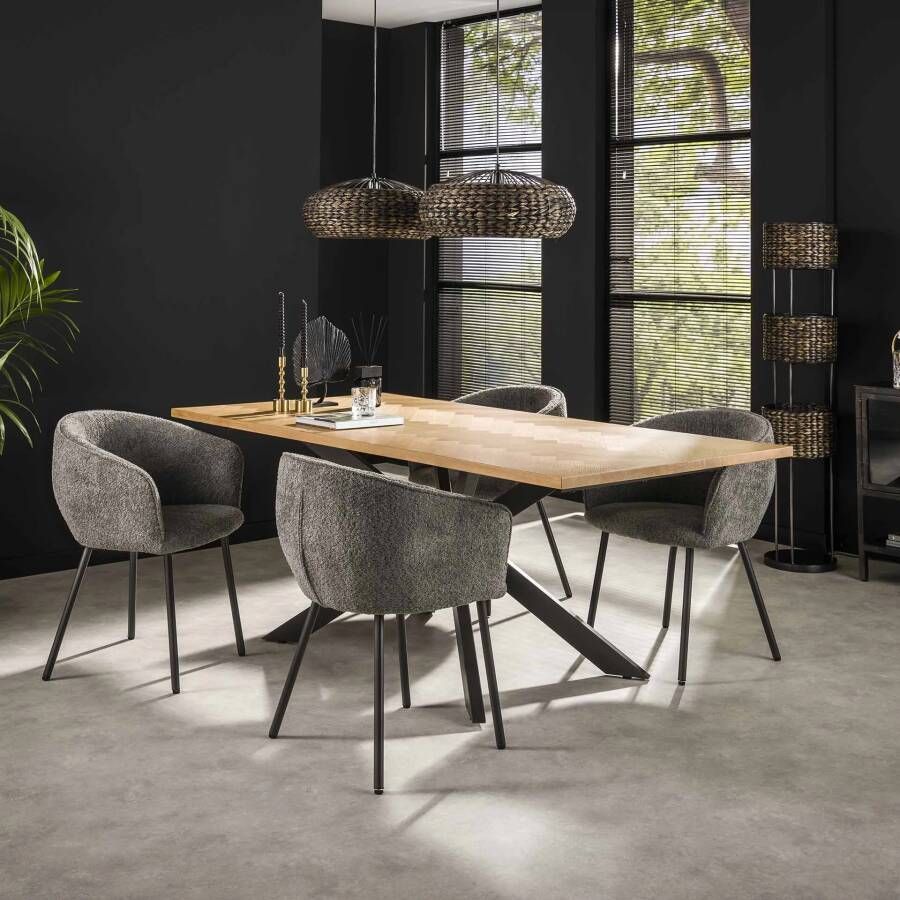 LifestyleFurn Eettafel Jonathan Visgraat Naturel Eiken 200 x 100cm