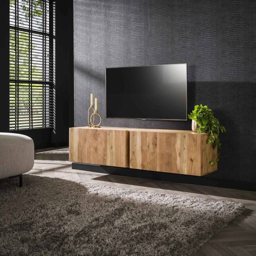 LifestyleFurn Hangend TV-meubel Matrice Acaciahout 150cm Massief acacia naturel
