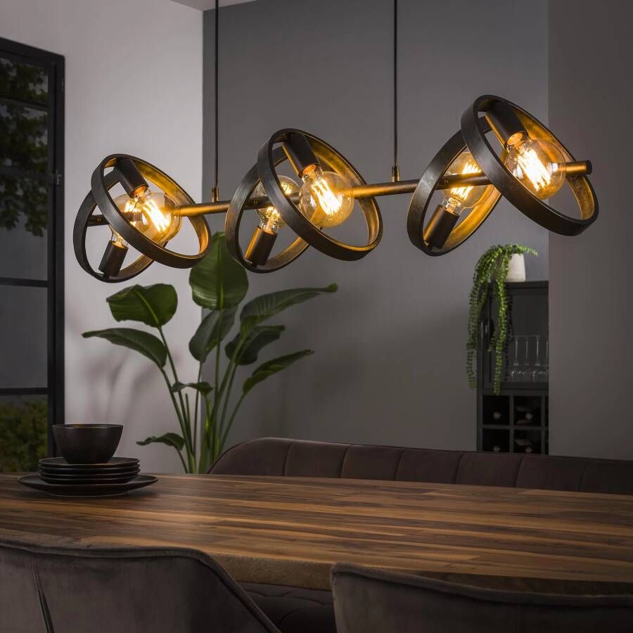 LifestyleFurn Hanglamp Homer 6-lamps Charchoal