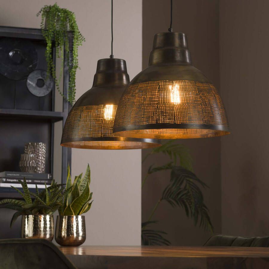 LifestyleFurn Hanglamp Rubio 2-lamps Brons Antiek