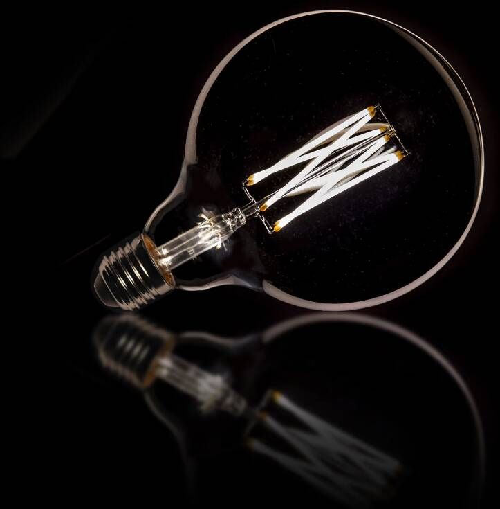 LifestyleFurn Kooldraadlamp Bol XL Ø12cm E27 LED 6W Smoke Grey dimbaar