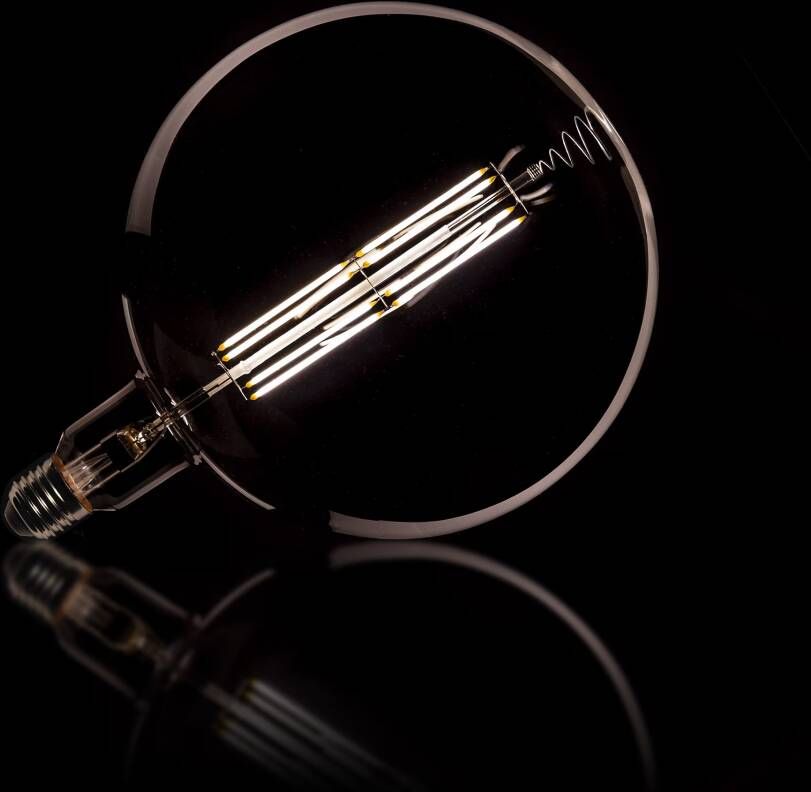 LifestyleFurn Kooldraadlamp Bol XXL Ø20cm LED E27 8W Smoke grey dimbaar Smoke grey glas