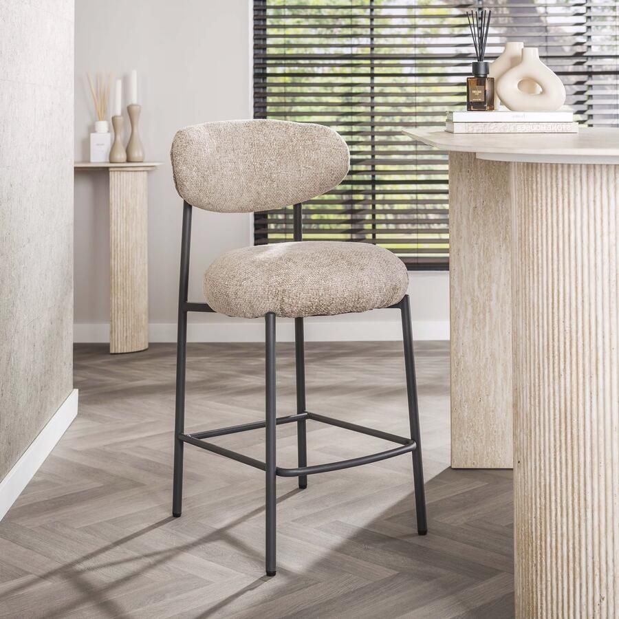 LifestyleFurn Barstoel Lawson Renegade stof Zand (zithoogte 67cm)