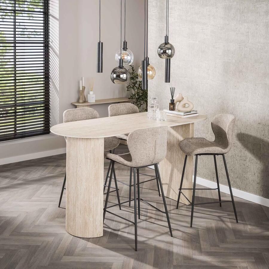 LifestyleFurn Bartafel Ciarra Travertinlook 178 x 70cm Keramiek travertine