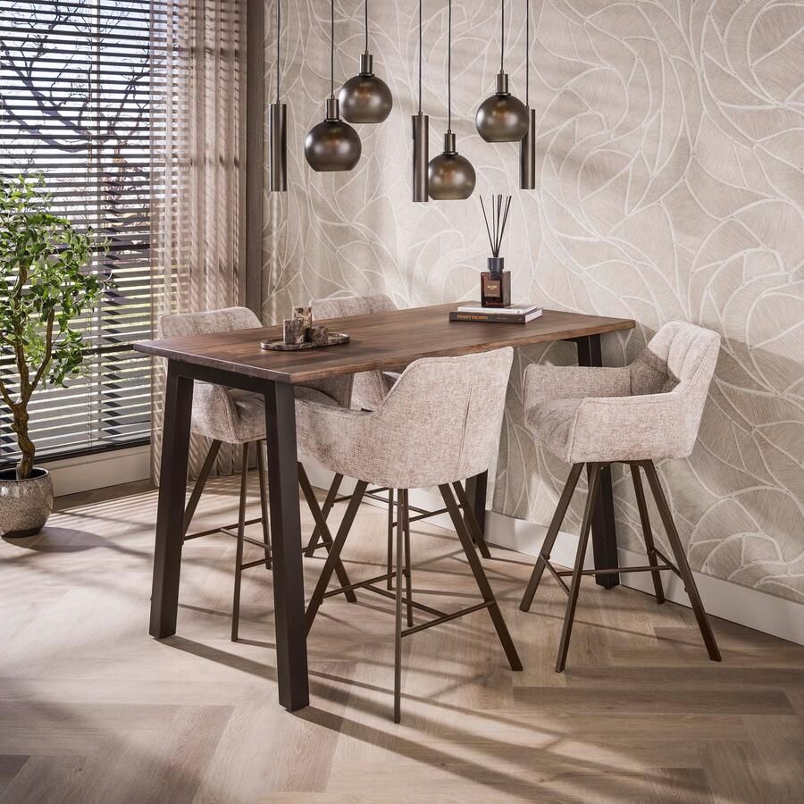 LifestyleFurn Bartafel Danecia Acaciahout 147 x 80cm Bruin