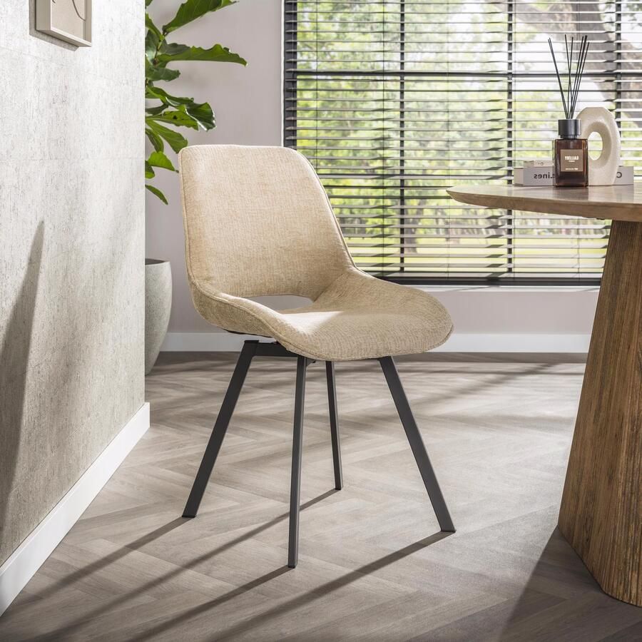 LifestyleFurn Draaibare Eetkamerstoel Jovanni Chenille Zand
