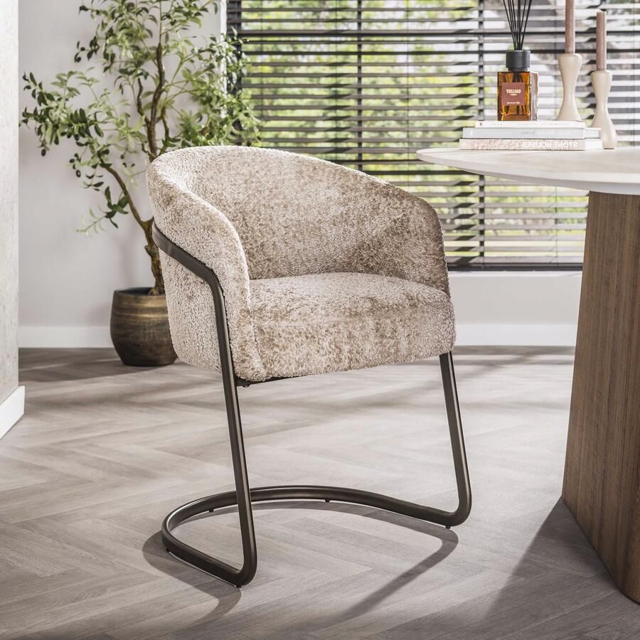 LifestyleFurn Eetkamerstoel Lannie Alura stof Zand