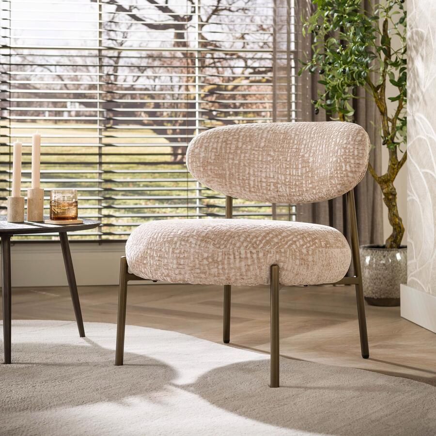 LifestyleFurn Fauteuil Lawson Monti stof Zand Bruin
