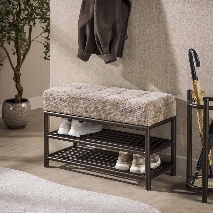 LifestyleFurn Halbankje Rift 85cm Brons