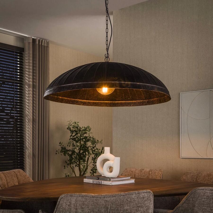 LifestyleFurn Hanglamp Salena Ø90cm Smoked Brown