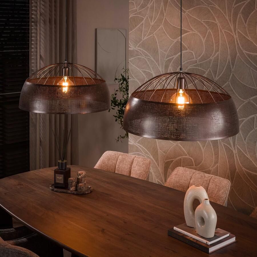 LifestyleFurn Hanglamp Stasia 2-lamps Ø60cm Koper