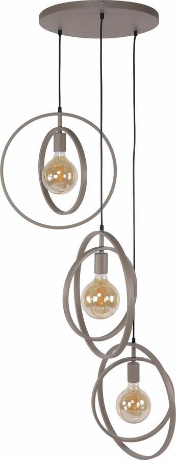 LifestyleFurn Hanglamp Tricia 3-lamps getrapt Beige