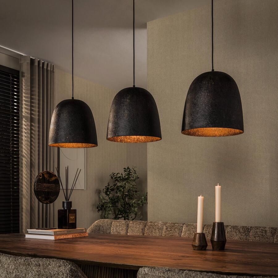 LifestyleFurn Hanglamp Watson 3-lamps Smoked Brown