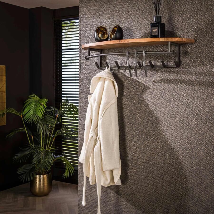 LifestyleFurn Kapstok Karia Acaciahout Met 8 haken Massief acacia