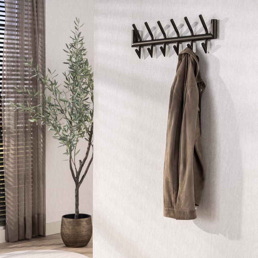 LifestyleFurn Kapstok Letica Met 2x 6 haken Drift Brown