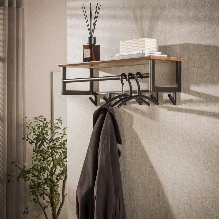 LifestyleFurn Kapstok Tekia Met 6 haken Brons