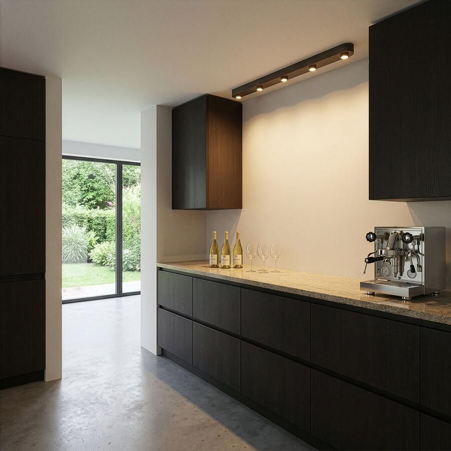 LifestyleFurn Plafondlamp Letonya 5-lamps 135cm Sienna Bruin