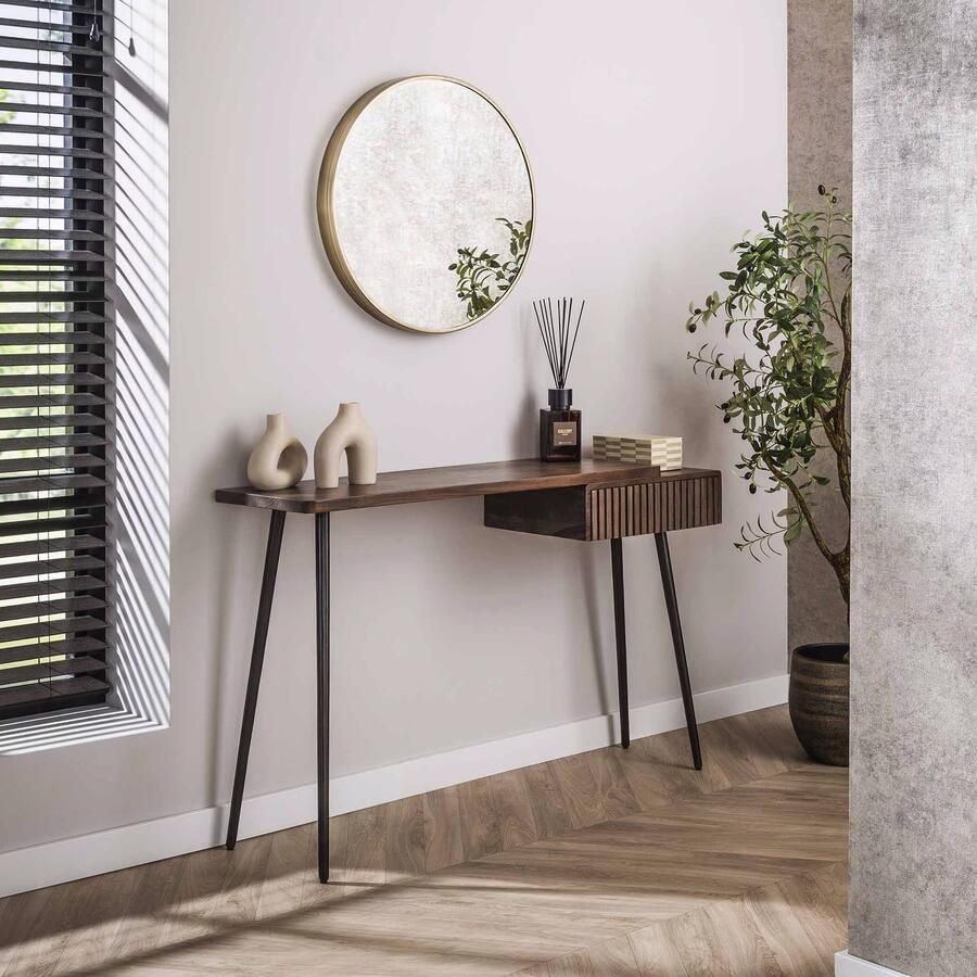 LifestyleFurn Sidetable Kaptafel Alania Acaciahout 120cm Massief acacia bruin