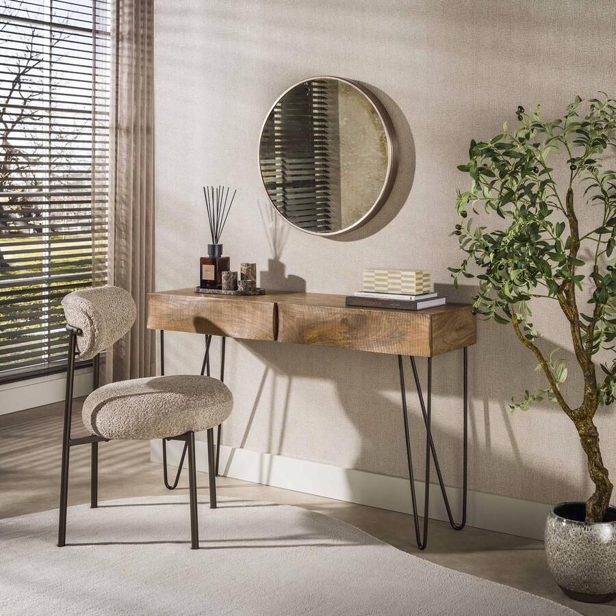 LifestyleFurn Sidetable Kaptafel Cherity Mangohout 120cm Bruin